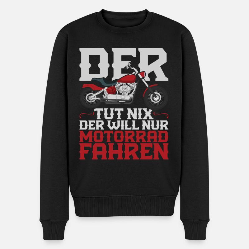 Motorradfahrer Biker Geschenk Lustiges Motorrad - Männer Premium Bio Pullover - Schwarz