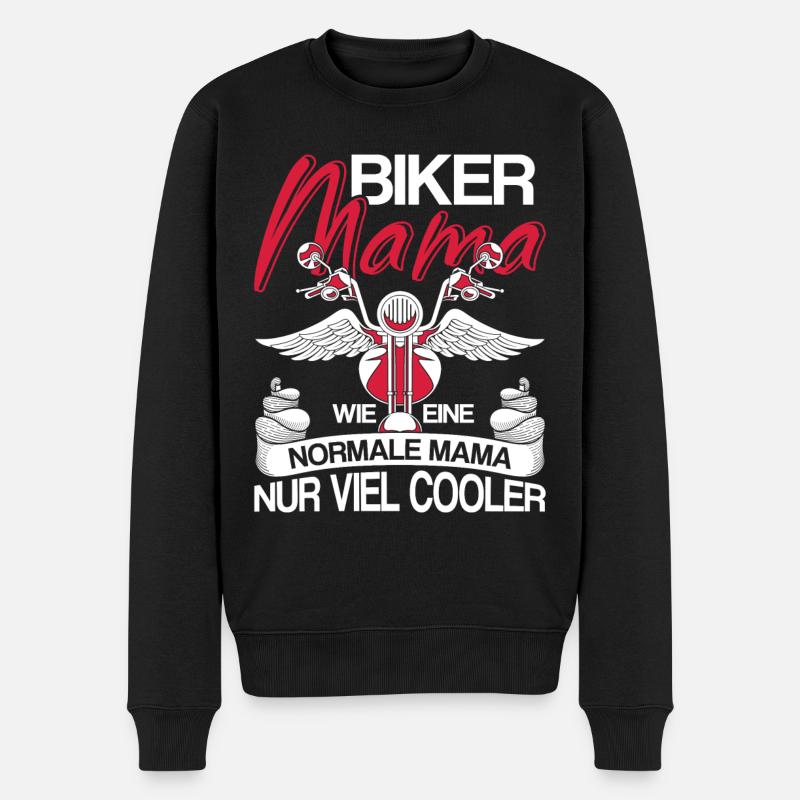 Motorradfahrer Mama Muttertag Geschenk Biker - Männer Premium Bio Pullover - Schwarz