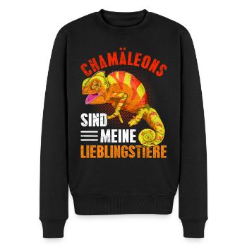 Chamäleons sind meine Lieblingstiere Chamäleon - Männer Premium Bio Pullover - Schwarz - Vorne - Nico (187cm)