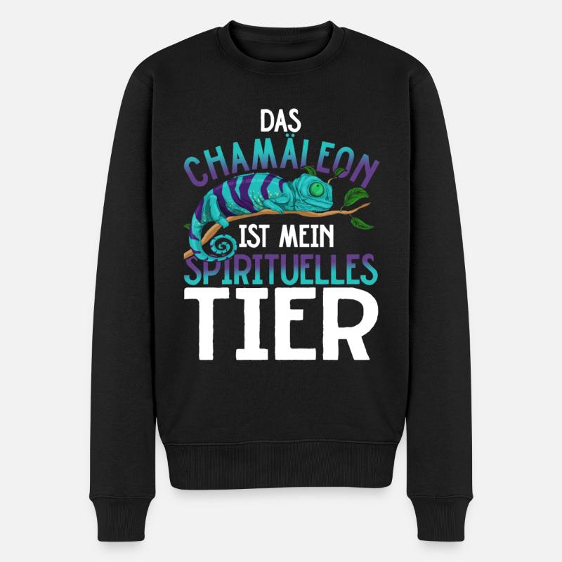 Leguan Exotische Echse Geschenk Lustiges Chamäleon - Männer Premium Bio Pullover - Schwarz