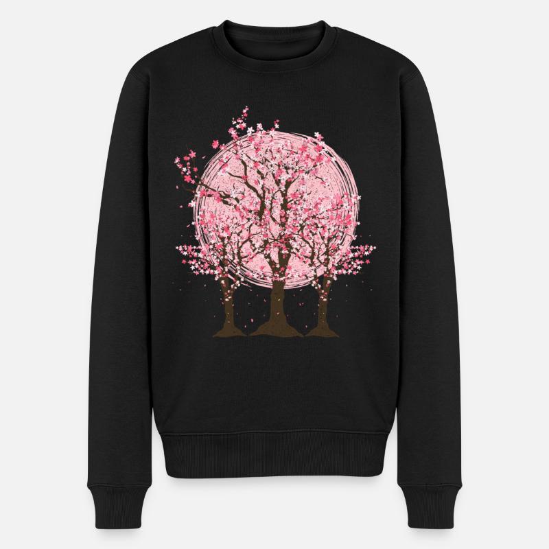 Cadeau d’arbre Sakura japonais Fleurs de cerisier - Pull Premium bio Homme - noir
