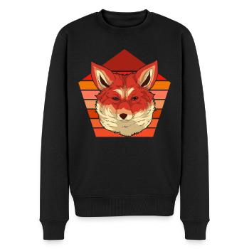 Fuchs Liebhaber Wald Tier Geschenk Retro Fuchs - Männer Premium Bio Pullover - Schwarz - Vorne - Nico (187cm)