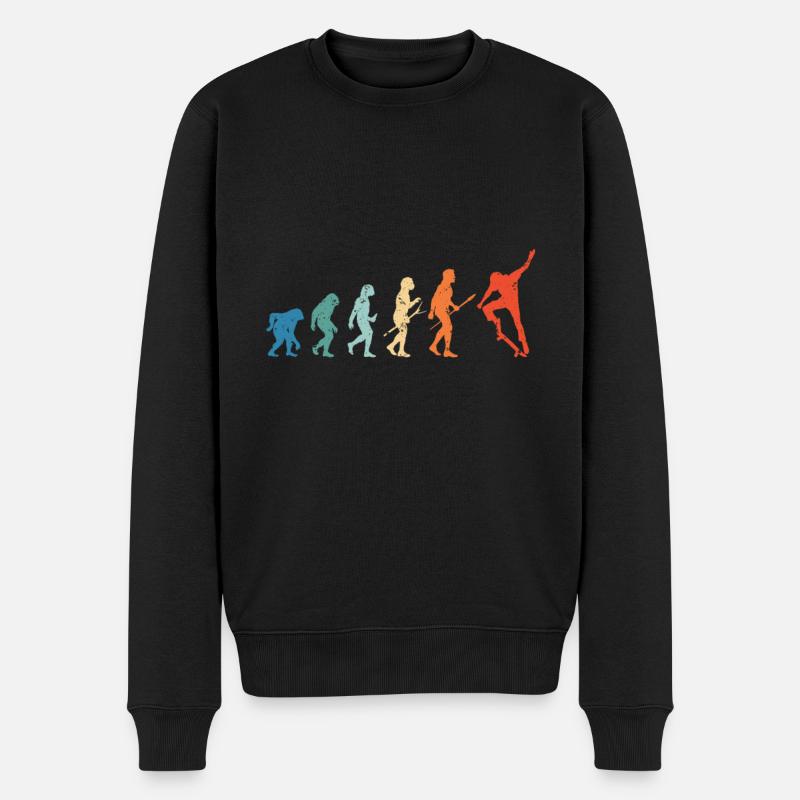 Skateboarding Evolution Skateboard Skater - Männer Premium Bio Pullover - Schwarz