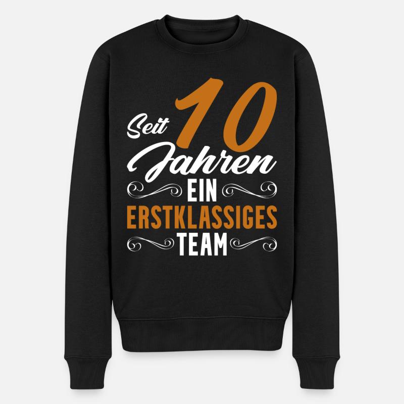 Rosenhochzeit 10 Jahre Jubiläum Geschenk Hochzeit - Männer Premium Bio Pullover - Schwarz