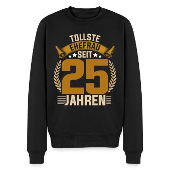 25 Jahre Silberhochzeit Ehefrau Geschenk Hochzeit - Männer Premium Bio Pullover - Schwarz - Vorne - Nico (187cm)