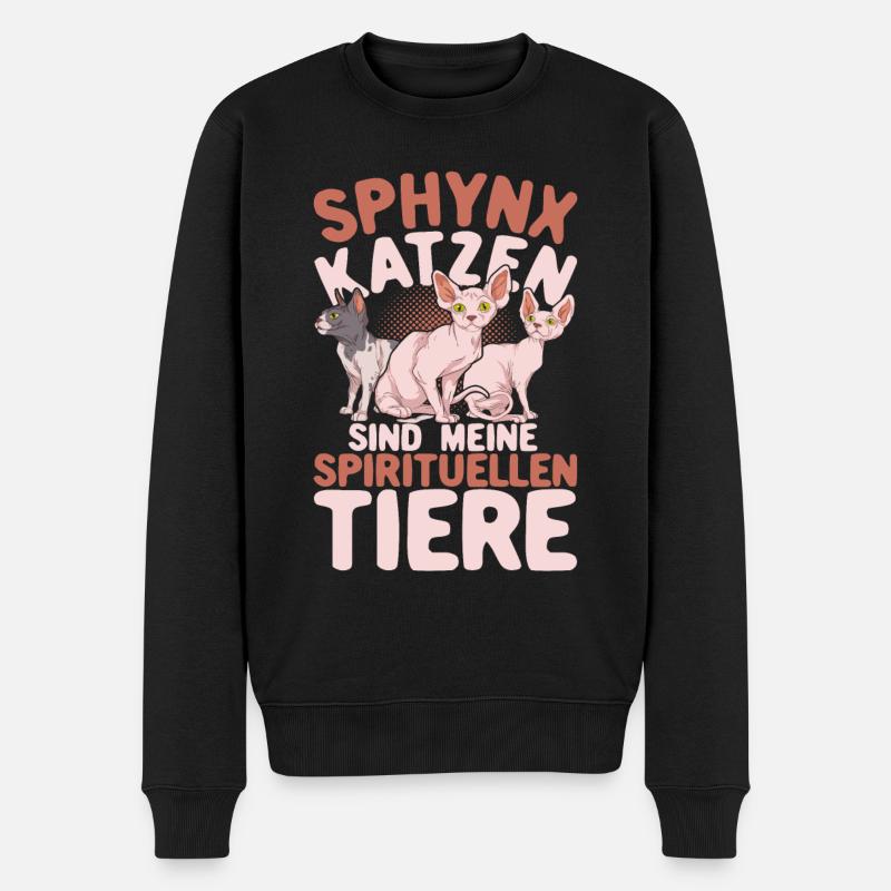 Okkultismus Katze Lustiges Geschenk Sphynx Katze - Männer Premium Bio Pullover - Schwarz