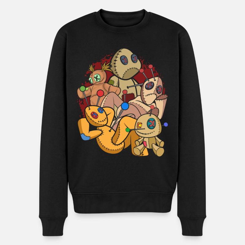 Voodoo Zauber Geschenk Wicca Hexe Voodoo Puppe - Männer Premium Bio Pullover - Schwarz