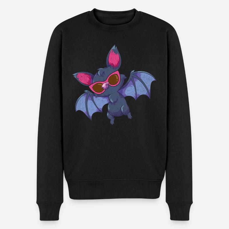 Coole Sonnenbrille Tier Geschenk Fledermaus - Männer Premium Bio Pullover - Schwarz