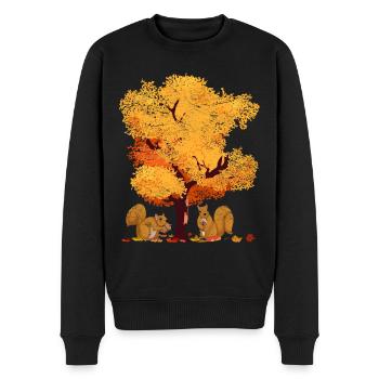 Arbre coloré feuillus feuilles feuillues feuillage cadeau automne - Pull Premium bio Homme - noir - Devant - Nico (187cm)
