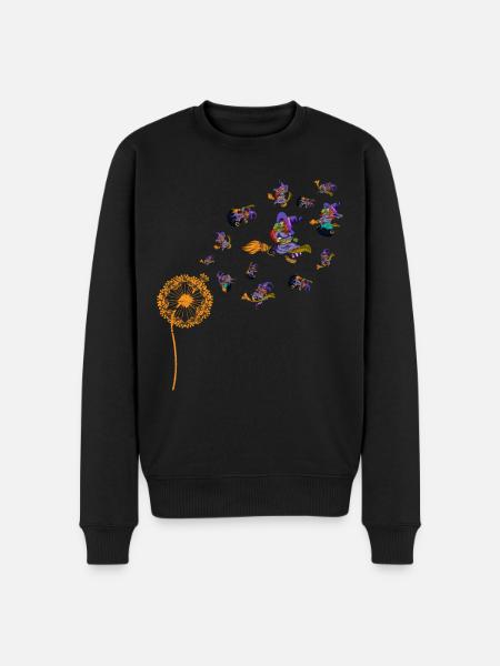 Dandelion Witch Gift Creepy Halloween - Men's Premium Organic Jumper - black