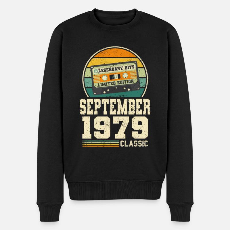 44. Geburtstag September Jahrgang 1979 Vintage - Männer Premium Bio Pullover - Schwarz