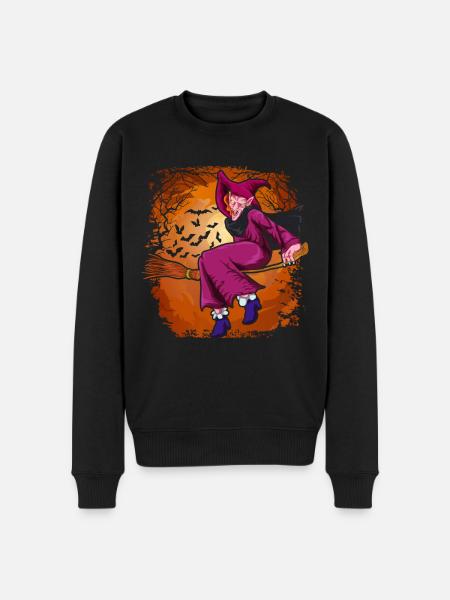 Creepy Halloween Gift Bat Witch - Men's Premium Organic Jumper - black
