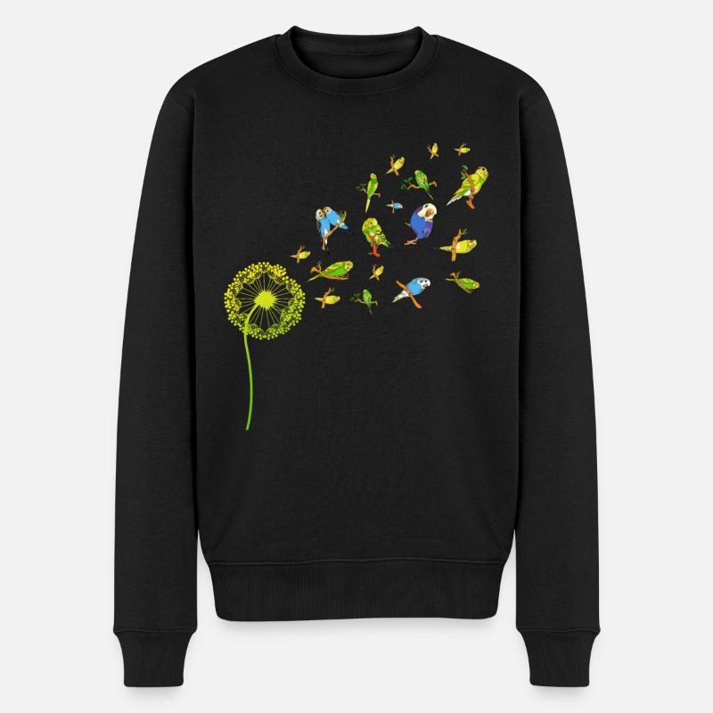 Bird Lover Cadeau Pissenlit Budgie - Pull Premium bio Homme - noir