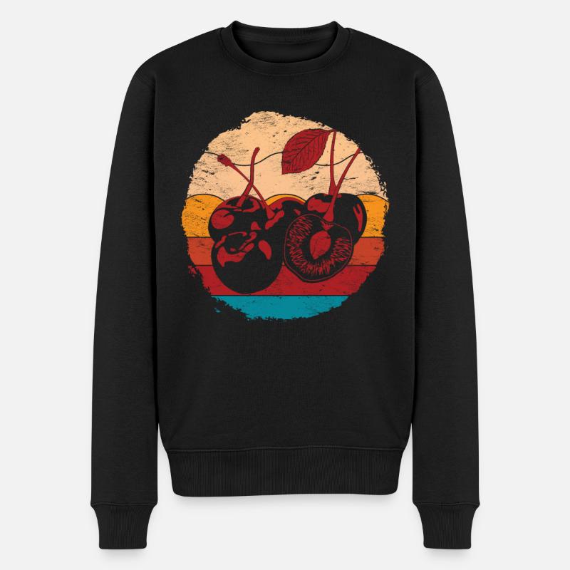 Cerise rétro - Pull Premium bio Homme - noir