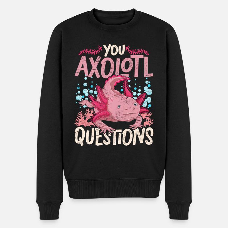 Amphibien Salamander Geschenk Lustiges Axolotl - Männer Premium Bio Pullover - Schwarz