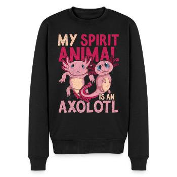 Salamander Mein spirituelles Tier ist ein Axolotl - Männer Premium Bio Pullover - Schwarz - Vorne - Nico (187cm)