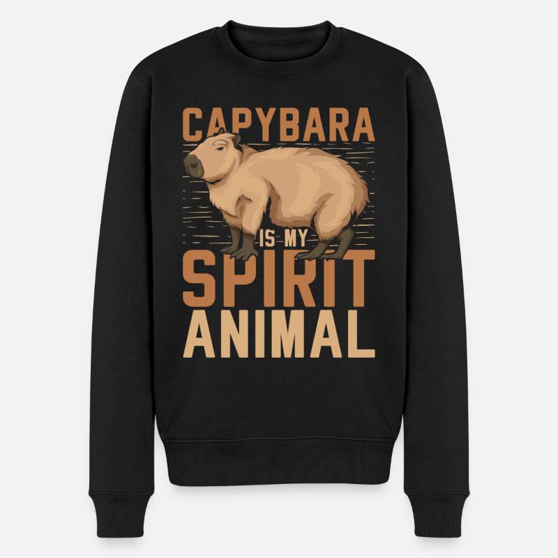 Tierliebhaber Nagetier Lustiges Geschenk Capybara - Männer Premium Bio Pullover - Schwarz