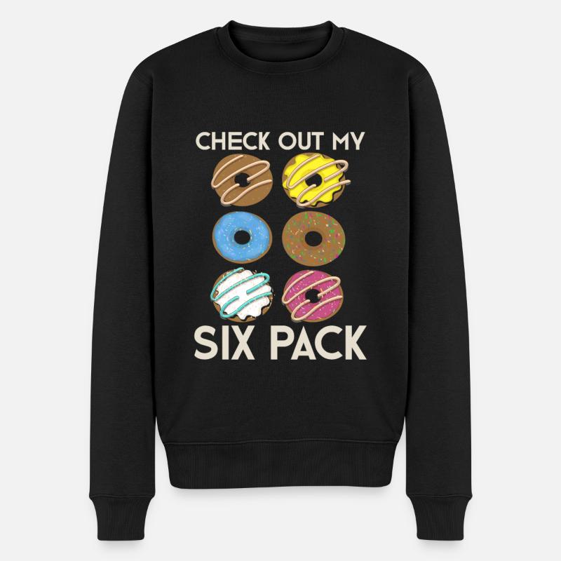 Donut Sixpack Süßigkeiten Geschenk Lustiges Donuts - Männer Premium Bio Pullover - Schwarz