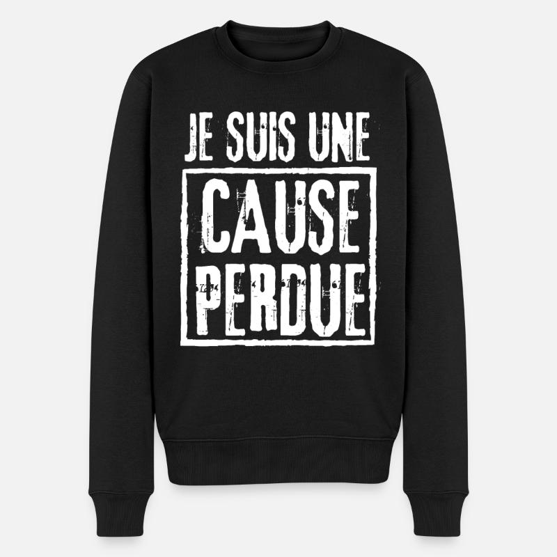 Je suis une Cause Perdue - Pull Premium bio Homme - noir