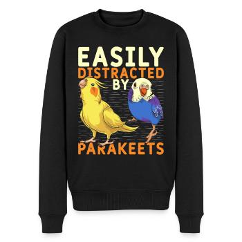 Oiseau amoureux Oiseau Drôle de cadeau Perruche - Pull Premium bio Homme - noir - Devant - Nico (187cm)