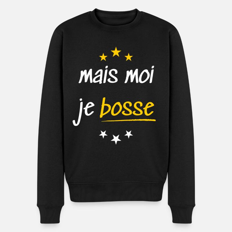 Mais moi je bosse - Pull Premium bio Homme - noir