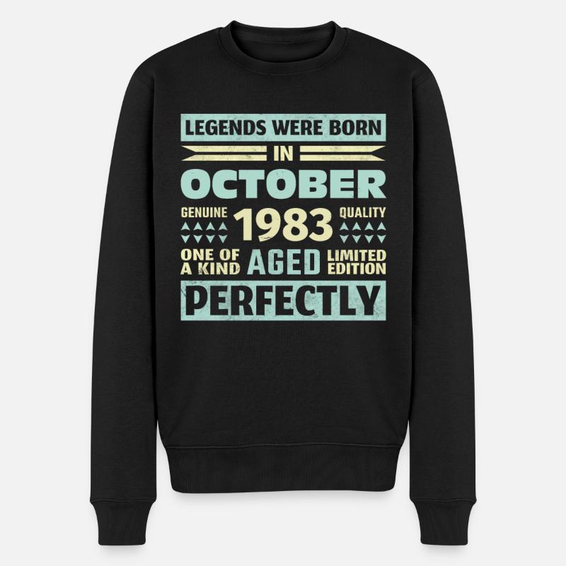 40. Geburtstag Oktober Jahrgang 1983 Vintage - Männer Premium Bio Pullover - Schwarz