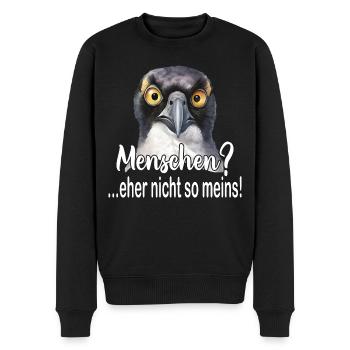 Menschen eher nicht so meins - Männer Premium Bio Pullover - Schwarz - Vorne - Nico (187cm)
