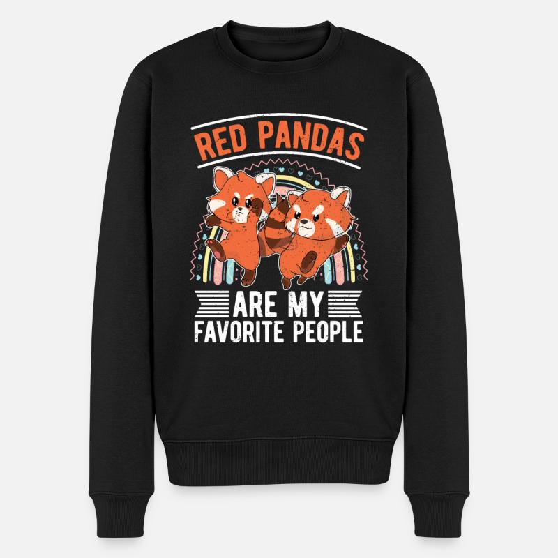Les pandas roux sont mes pandas préférés - Pull Premium bio Homme - noir