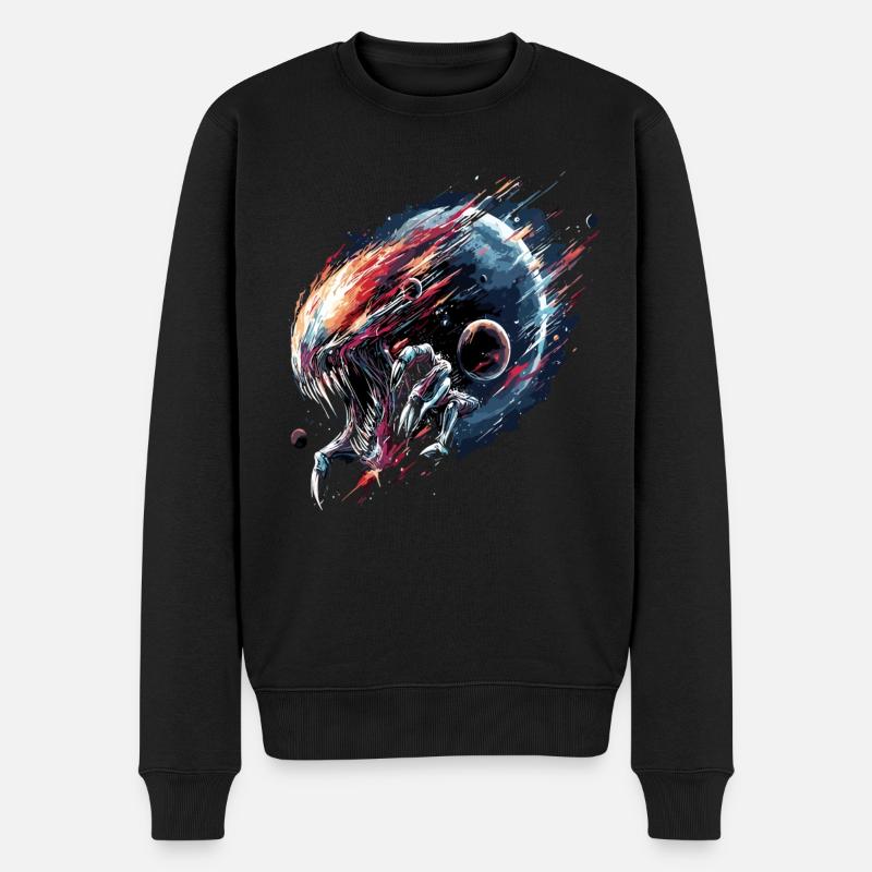 Alien Creature Planet Sci-Fi - Männer Premium Bio Pullover - Schwarz