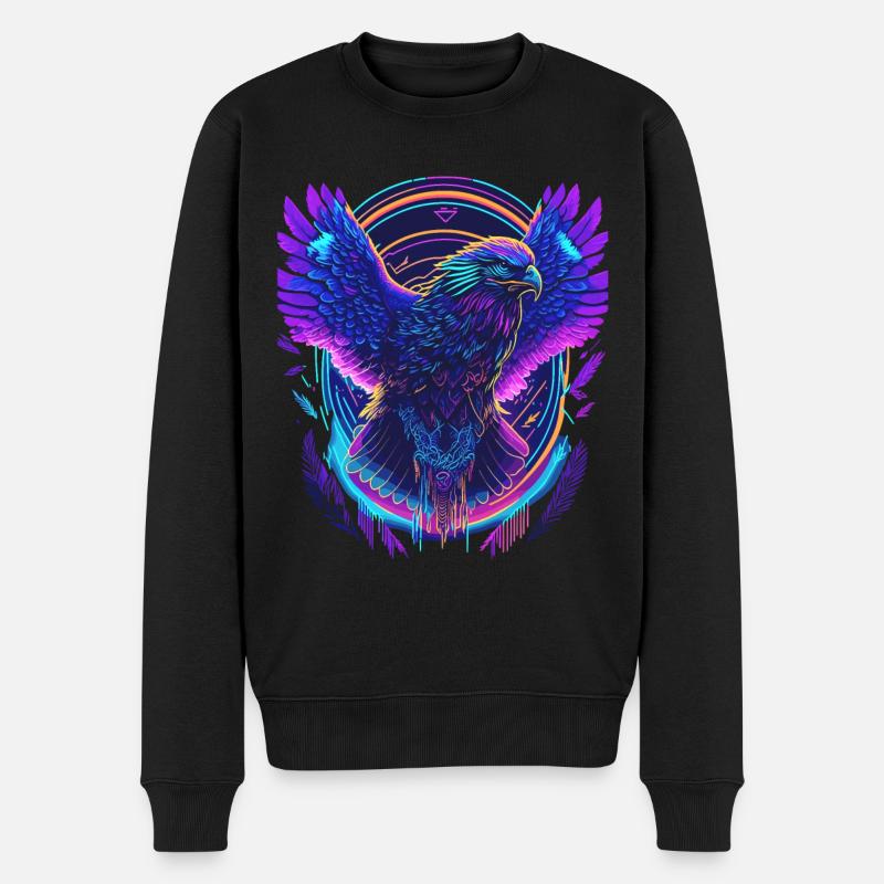 Flying Eagle Synthwave - Men's Premium Organic Jumper - black