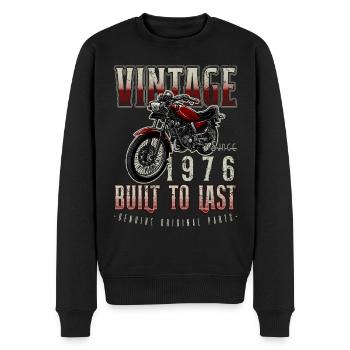 Moto Vintage Motards Motard Anniversaire 1976 - Pull Premium bio Homme - noir - Devant - Nico (187cm)