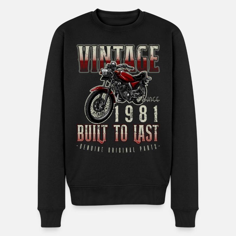 Vintage Motorrad Motorrad Motorrad Geburtstag 1981 - Männer Premium Bio Pullover - Schwarz