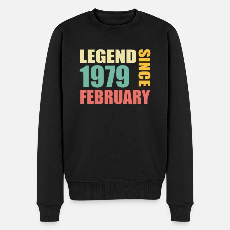45. Geburtstag FEBRUAR Jahrgang 1979 Geschenkidee - Männer Premium Bio Pullover - Schwarz
