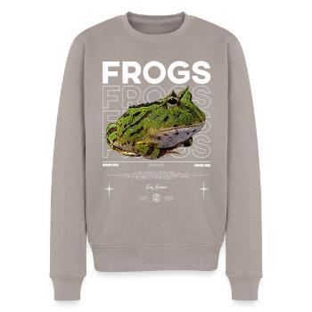 Gehörnter Frosch Streetwear Froschhüter - Männer Premium Bio Pullover - Taupe - Vorne - Nico (187cm)