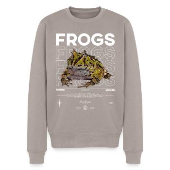 Gehörnter Frosch Streetwear Froschhüter - Männer Premium Bio Pullover - Taupe - Vorne - Nico (187cm)