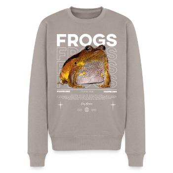 False Tomato Frog Streetwear Frog Keeper - Men's Premium Organic Jumper - taupe - Front - Nico (187cm)