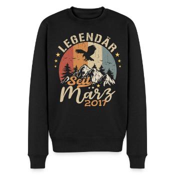 Legends are born in March 2017 - 2017 - Men's Premium Organic Jumper - black - Front - Nico (187cm)