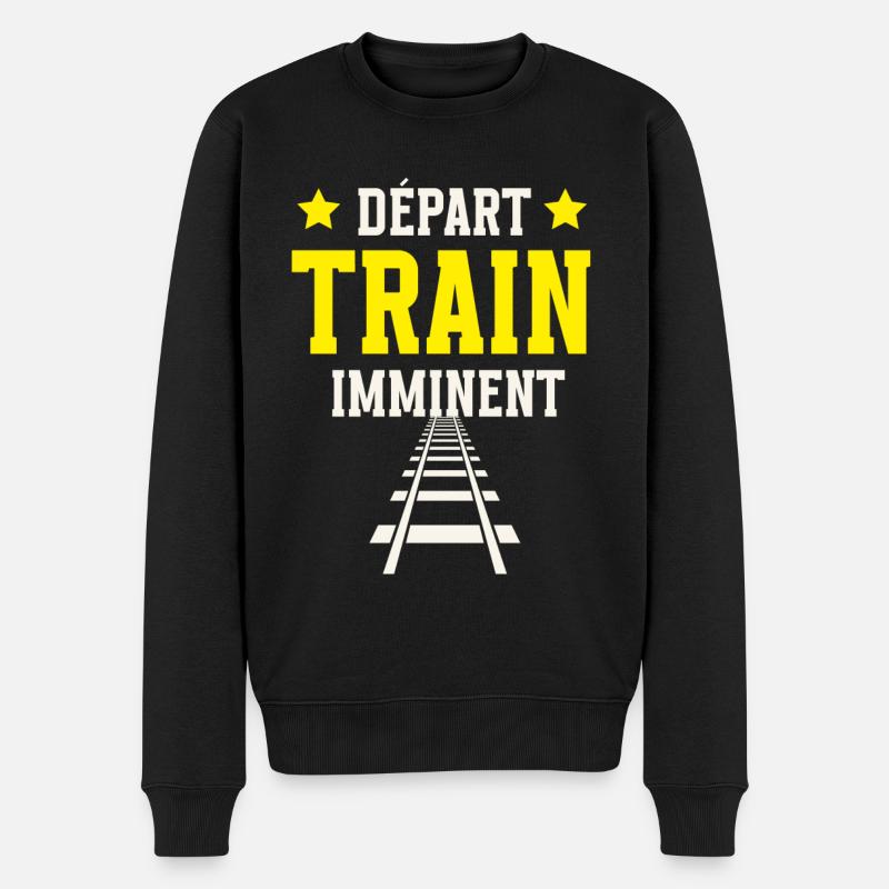 Train et Rail Départ Imminent - Pull Premium bio Homme - noir