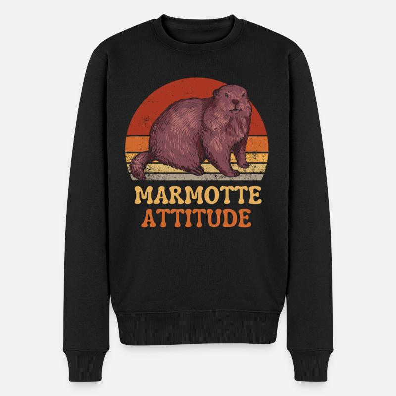 MARMOTTE ATTITUDE - Pull Premium bio Homme - noir
