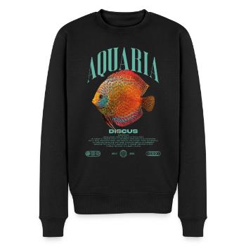 Diskus-Buntbarsch Fish Keeper Moderne Streetwear - Männer Premium Bio Pullover - Schwarz - Vorne - Nico (187cm)