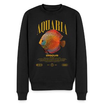 Diskus-Buntbarsch Fish Keeper Moderne Streetwear - Männer Premium Bio Pullover - Schwarz - Vorne - Nico (187cm)