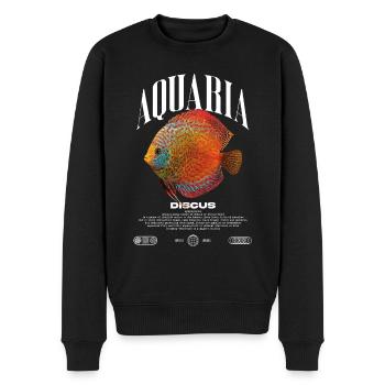 Diskus-Buntbarsch Fish Keeper Moderne Streetwear - Männer Premium Bio Pullover - Schwarz - Vorne - Nico (187cm)