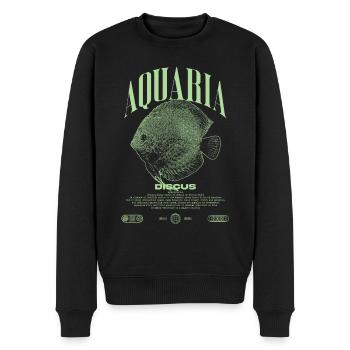 Diskus-Buntbarsch Fish Keeper Moderne Streetwear - Männer Premium Bio Pullover - Schwarz - Vorne - Nico (187cm)