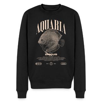 Diskus-Buntbarsch Fish Keeper Moderne Streetwear - Männer Premium Bio Pullover - Schwarz - Vorne - Nico (187cm)