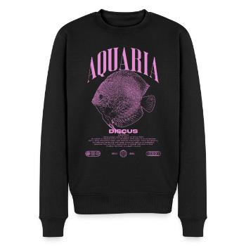 Diskus-Buntbarsch Fish Keeper Moderne Streetwear - Männer Premium Bio Pullover - Schwarz - Vorne - Nico (187cm)