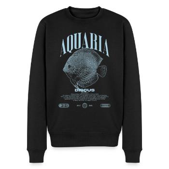 Diskus-Buntbarsch Fish Keeper Moderne Streetwear - Männer Premium Bio Pullover - Schwarz - Vorne - Nico (187cm)