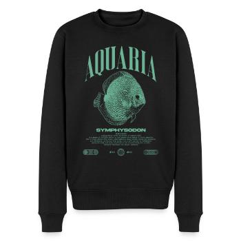 Diskus Cichlid Fish Keeper Moderne Streetwear - Männer Premium Bio Pullover - Schwarz - Vorne - Nico (187cm)