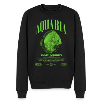 Diskus Cichlid Fish Keeper Moderne Streetwear - Männer Premium Bio Pullover - Schwarz - Vorne - Nico (187cm)