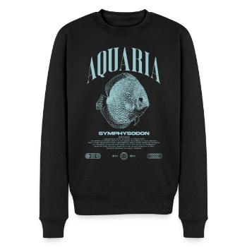 Diskus Cichlid Fish Keeper Moderne Streetwear - Männer Premium Bio Pullover - Schwarz - Vorne - Nico (187cm)