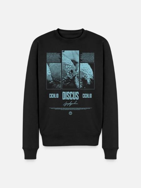 Diskusfisch Buntbarsch Aquarium Fischhalter - Männer Premium Bio Pullover - Schwarz